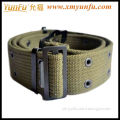 Green Polyester & Cotton Military belt with metal buckle & Eyelet